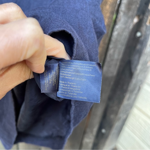 Brooks Brothers Navy Blue Linen Shift Dress Sz 4 - Picture 8 of 14